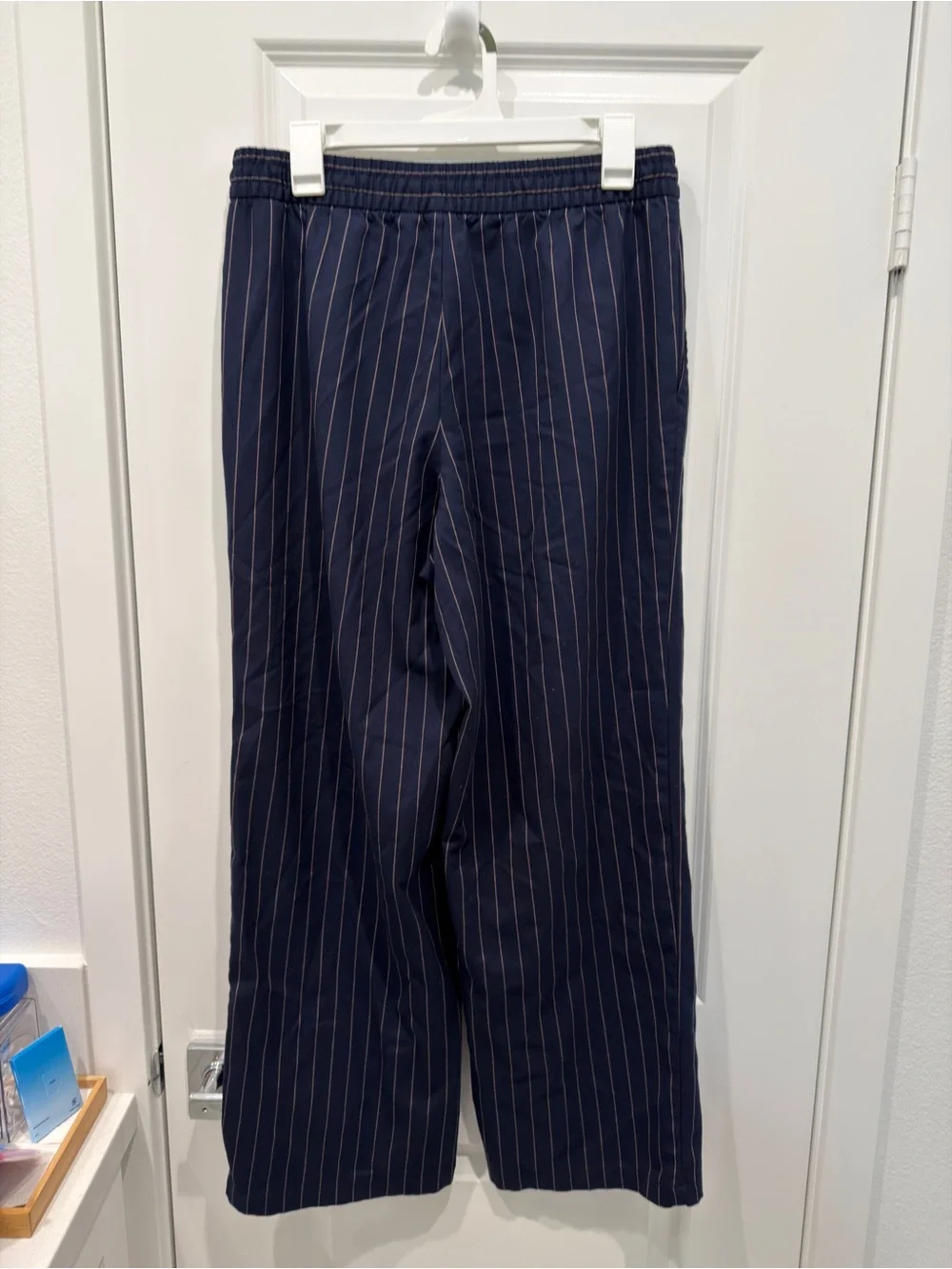 GAP Navy Pinstripe Drawstring Joggers